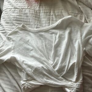 Front knotted cropped tee with tie in the back purchased from Aerie